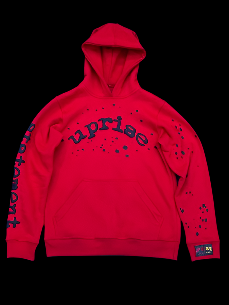 PRE-ORDER UpRise Official “STATEMENT” Puff Printed Hoodie (Black & Red)