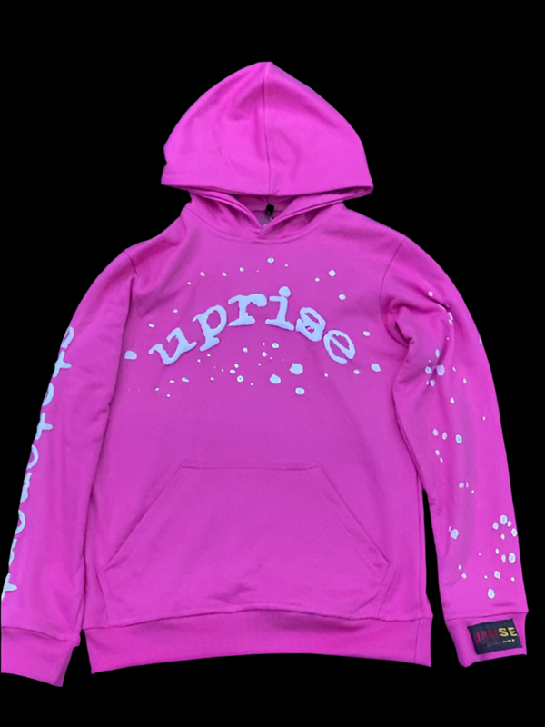 PRE-ORDER UpRise Official “STATEMENT” Puff Printed Hoodie (Pink & White)