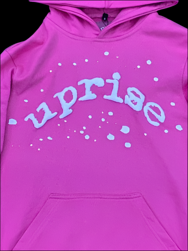 PRE-ORDER UpRise Official “STATEMENT” Puff Printed Hoodie (Pink & White)