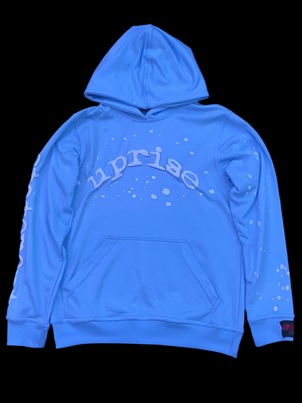 PRE-ORDER UpRise Official “STATEMENT” Puff Printed Hoodie (Baby Blue & White)